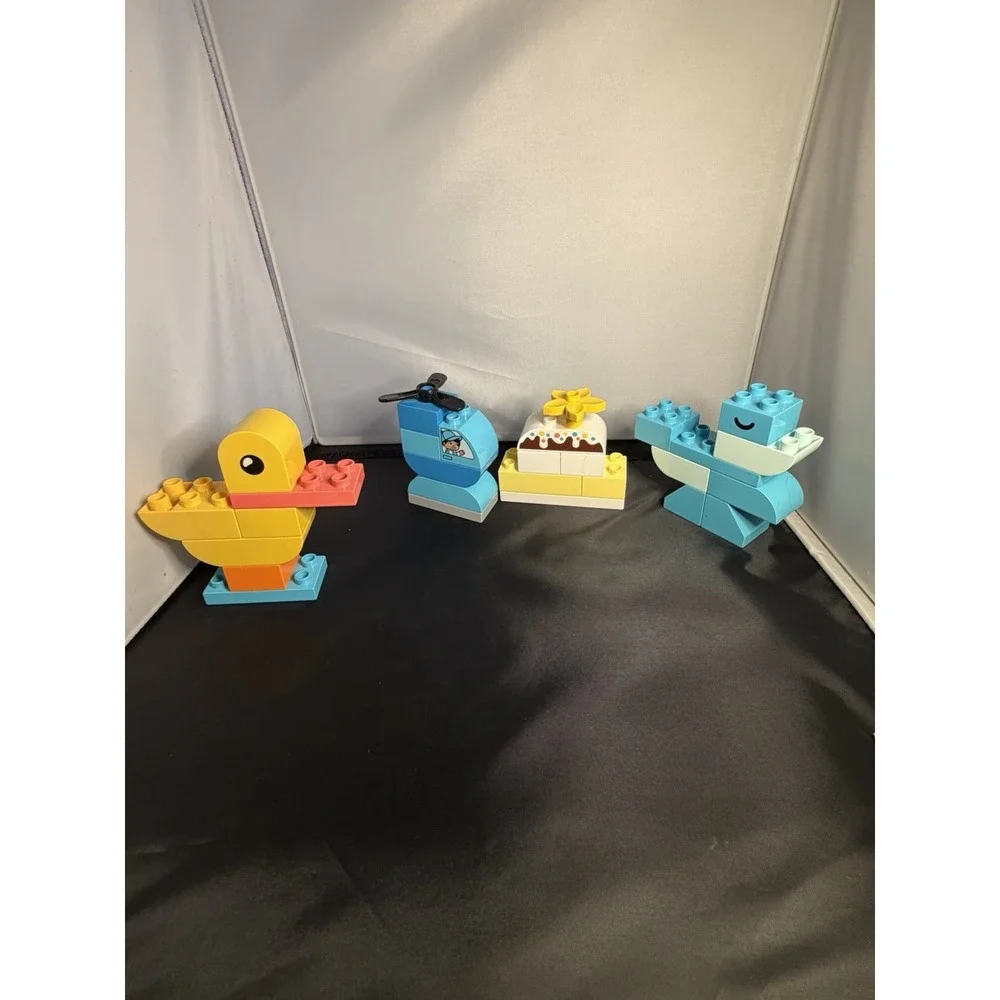 LEGO DUPLO Mixed Lot Duck Helicopter Birthday Cake Animal Building Blocks